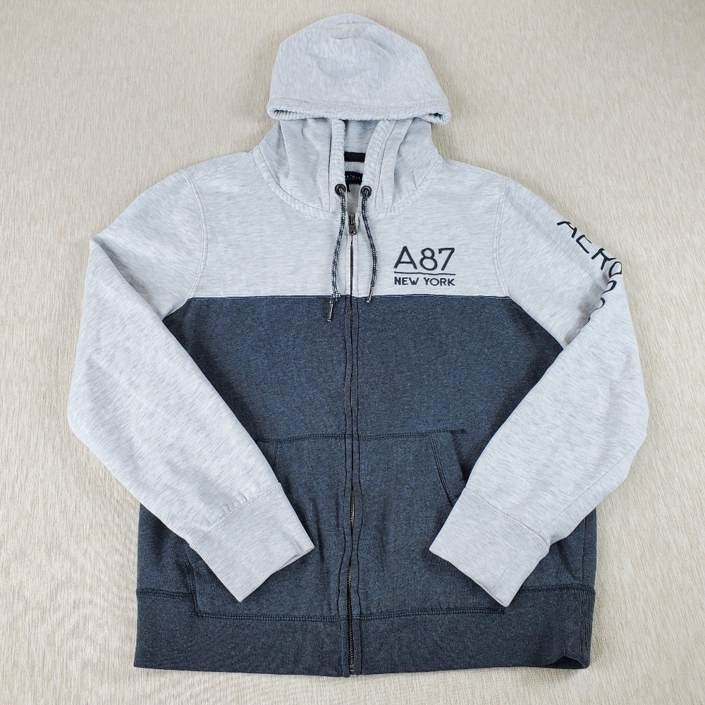 Aeropostale Women's Long Sleeve Full Zip Jacket Sweater Hoodie Gray Size Large